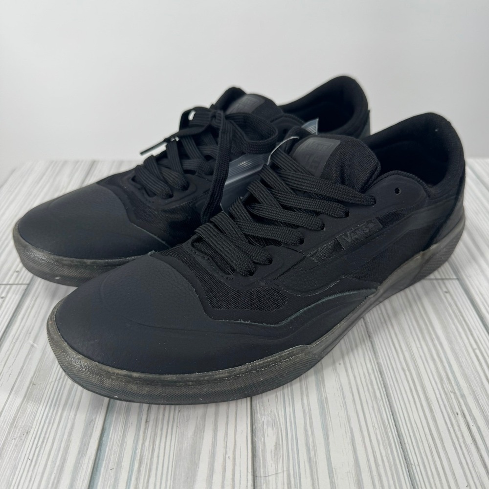 Vans Ave Pro Skate Shoes Mens 7.5 Leather Black Black Black VN0A5JIBBLK New